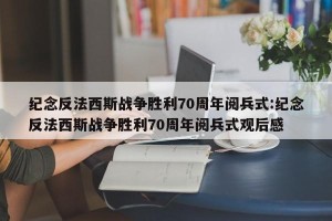 纪念反法西斯战争胜利70周年阅兵式:纪念反法西斯战争胜利70周年阅兵式观后感